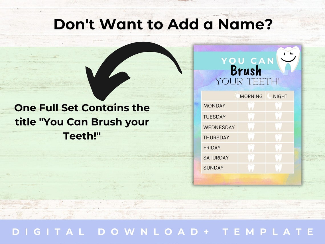 Brush Teeth Printable Brush Your Teeth Brush Teeth Chart Toddler ...