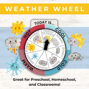 Weather Wheel | Preschool Weather | Weather Station | Pre-K Science | Homeschool Learning Activity | Kindergarten