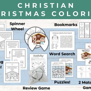 Christian Christmas Coloring Pages | Christmas Nativity Bible Story Activities | Nativity Coloring Pages  | Christmas Activity Pack |