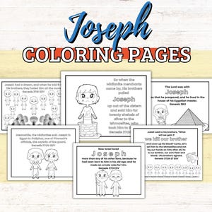 Joseph Coloring Pages | Bible Story | Sunday School | Joseph&#39;s Coat of Many Colors Craft