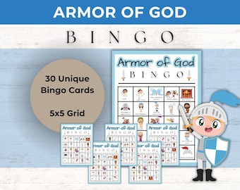 Armor of God Game | Armor of God Printable | Sunday School Activity | BINGO | Bible Bingo |