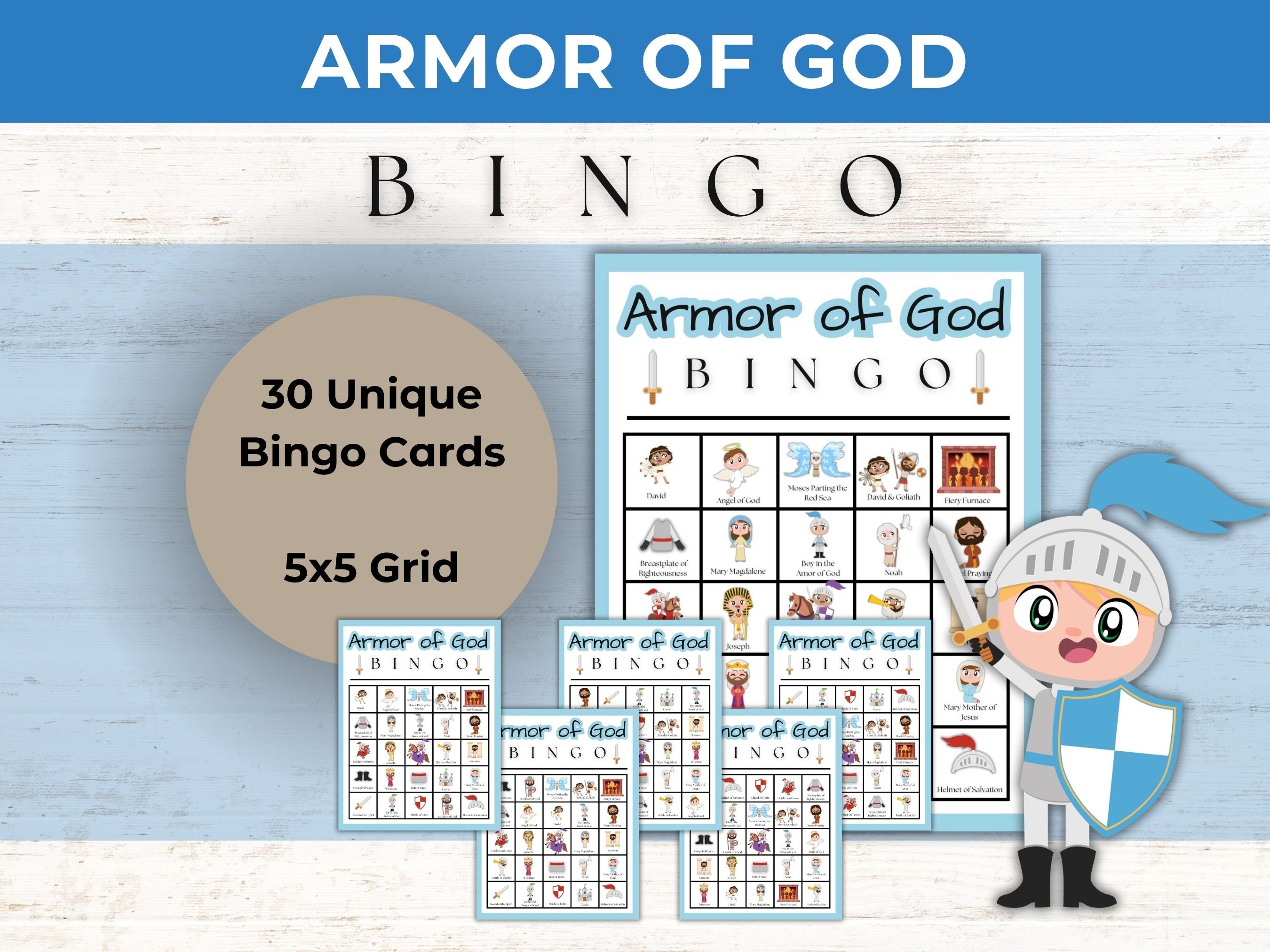 Armor of God Game | Armor of God Printable | Sunday School Activity | BINGO | Bible Bingo |