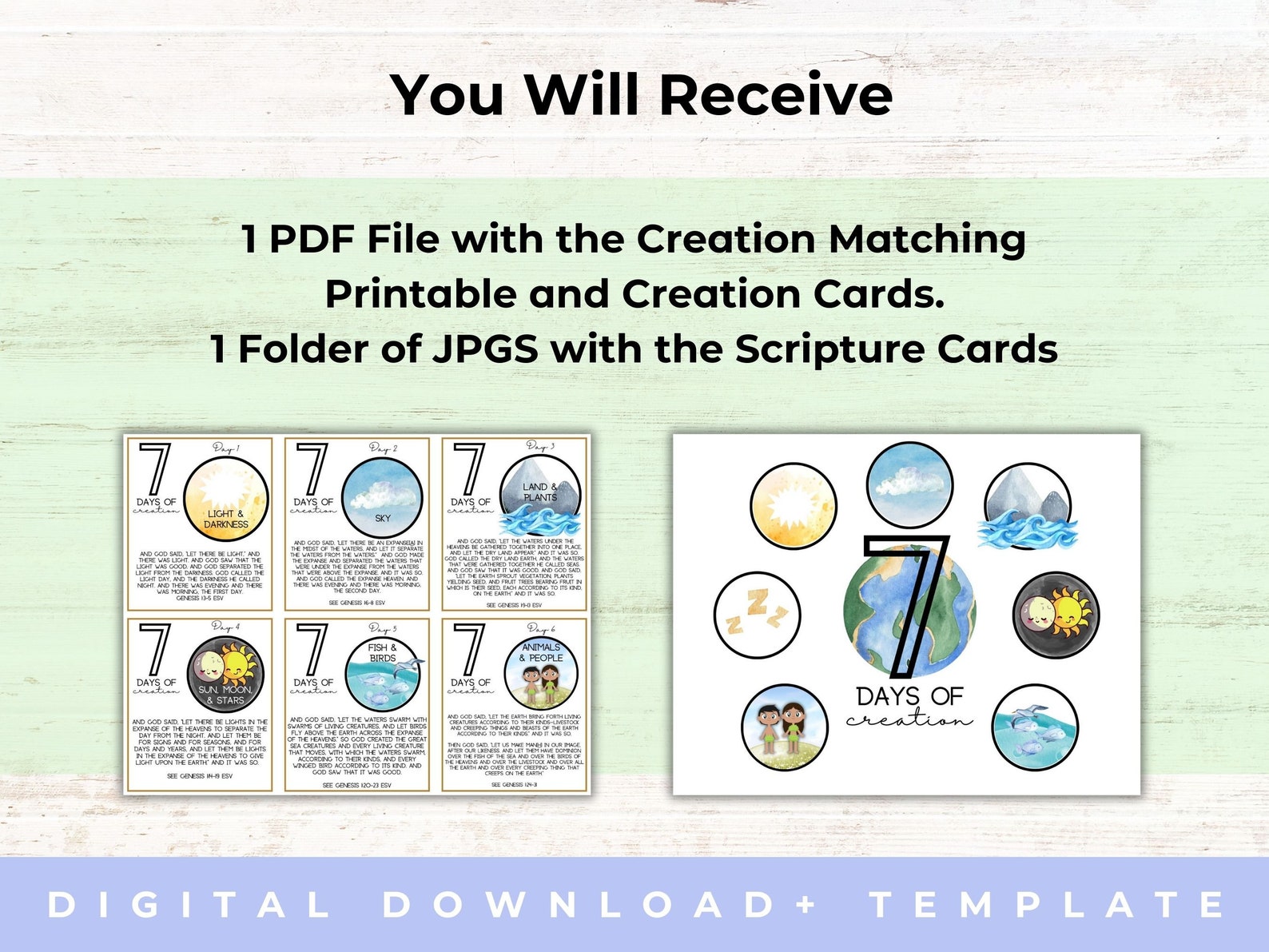 7 Days of Creation Printable | 7 Days of Creation Activities | 7 Days ...