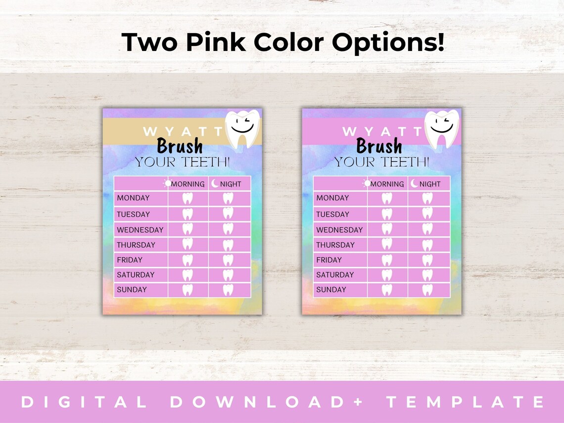 Brush Teeth Printable Brush Your Teeth Brush Teeth Chart Toddler ...