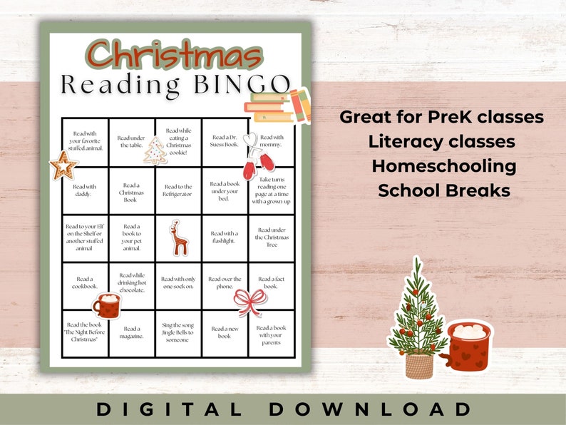 Christmas Reading Bingo Preschool Reading Challenge image 5