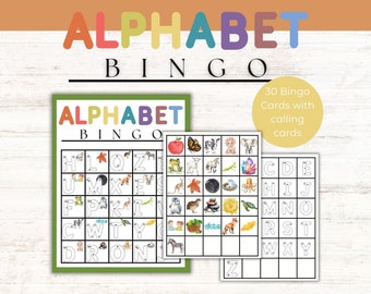 Alphabet Bingo | Picture Alphabet Bingo | Preschool Game | ABC Printable | Classroom Games | Kids Learning Activities | ABC Printable Games