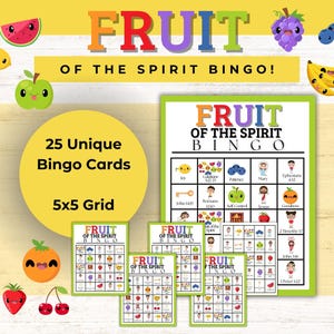 Frucht des Geistes Bingo | Frucht des Geistes Printables | Sonntagsschulaktivitäten