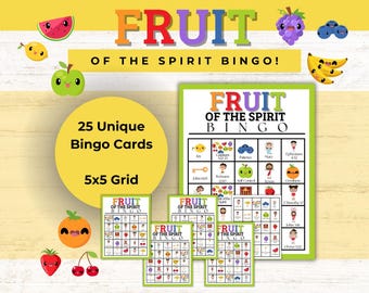 Fruit of the Spirit Bingo: Sunday School Printable (Instant Download)