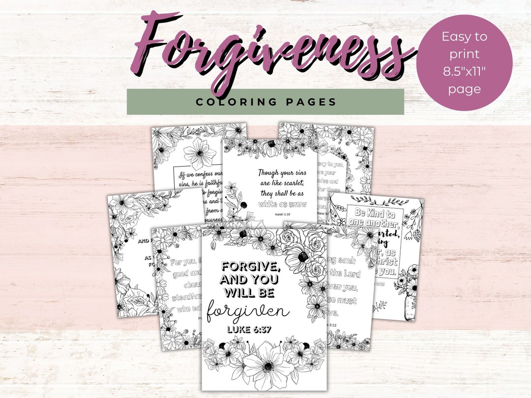 Forgiveness Coloring Pages | Adult Coloring Pages | Bible Coloring ...