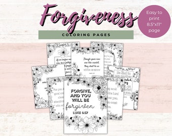 Forgiveness Coloring Pages | Adult Coloring Pages | Bible Coloring | Bible Verses | Forgive Scripture Coloring | Adult Coloring Pages