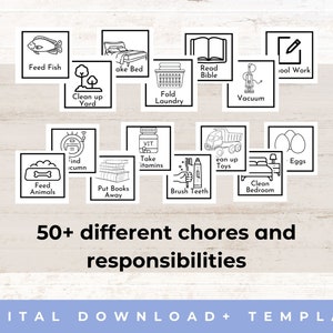 Chore Chart for Children Chore Chart Responsibilities Chart Kids Daily Responsibilities Chart Printable Expansion Task List image 6