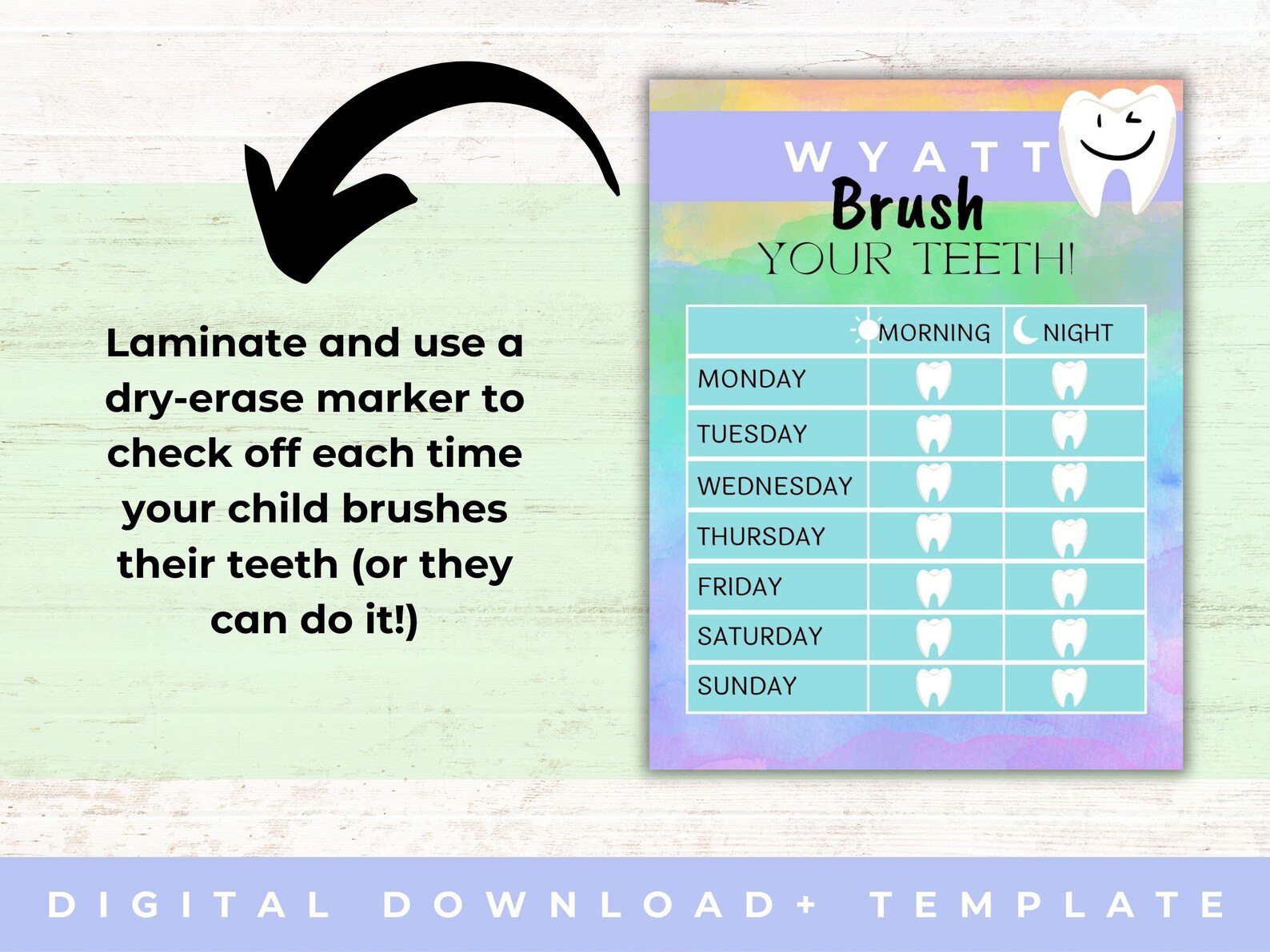 Brush Teeth Printable | Brush Your Teeth | Brush Teeth Chart | Toddler ...