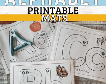 Printable Alphabet, Play Dough Mats, Preschool ABC (PDF Download)