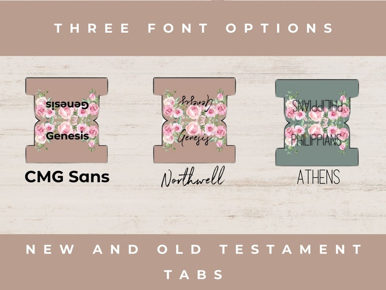 Blush and Floral Printable Bible Tabs Bible Printables Bible Tabs Bible Journaling tabs Bible Journaling Tabs for Bible image 2