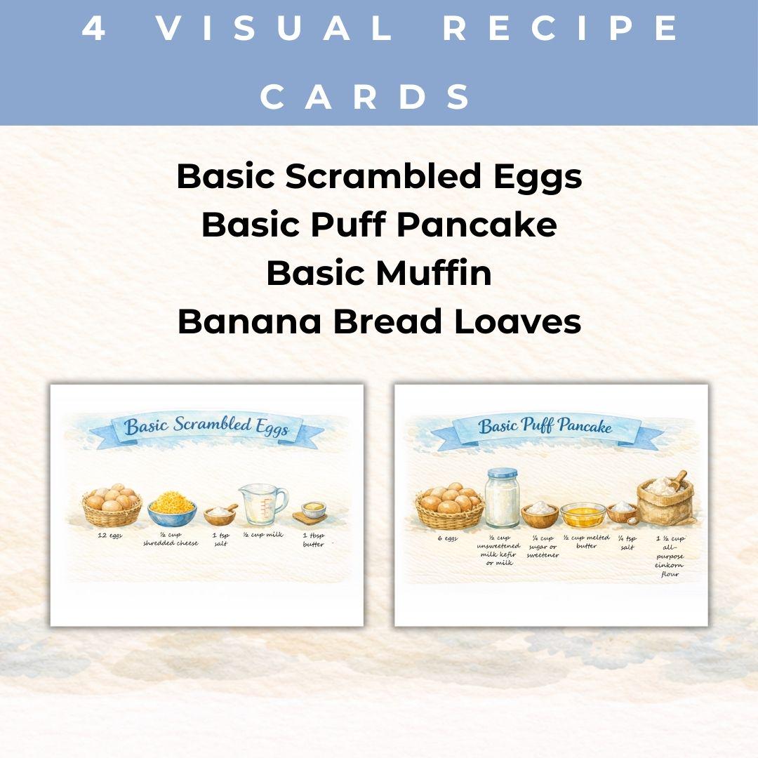 Visual Recipe Cards, PDF, Basic Breakfast, Homeschool Kitchen - Etsy