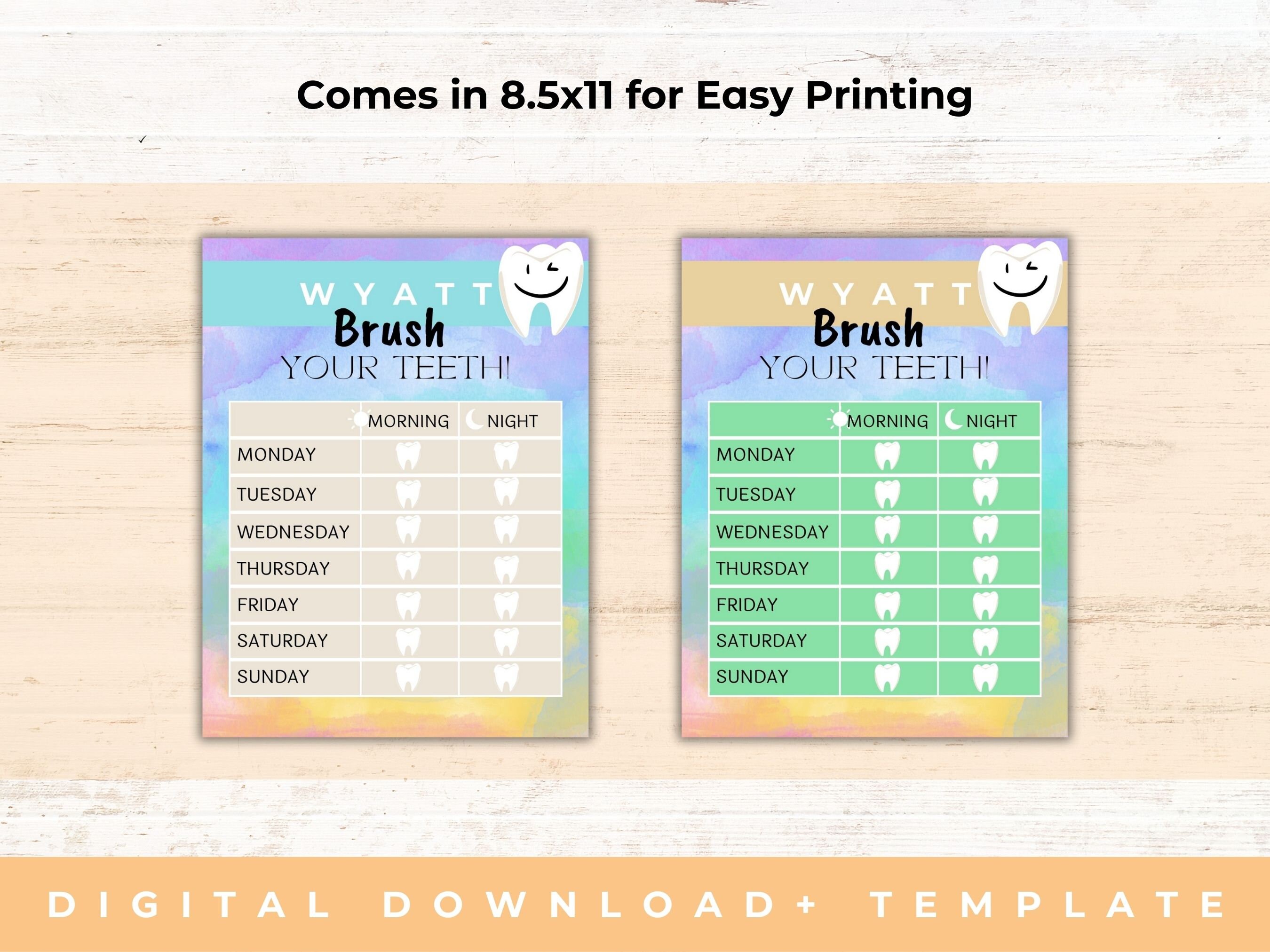 Brush Teeth Printable | Brush Your Teeth | Brush Teeth Chart | Toddler ...