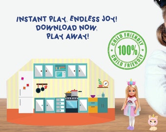 Paper Dollhouse, Background Scenes, Printable Activity Sheets, Cut and ...