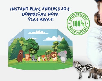 Jungle Paper Dollhouse: Printable 3D Activity (PDF)
