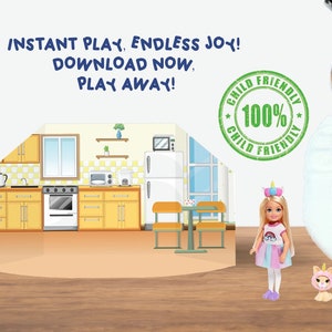 Paper Dollhouse, Background Scenes, Printable Activity Sheets, Cut and Create, Fun Arts and Crafts Activity for Kids, 3D paper backdrop