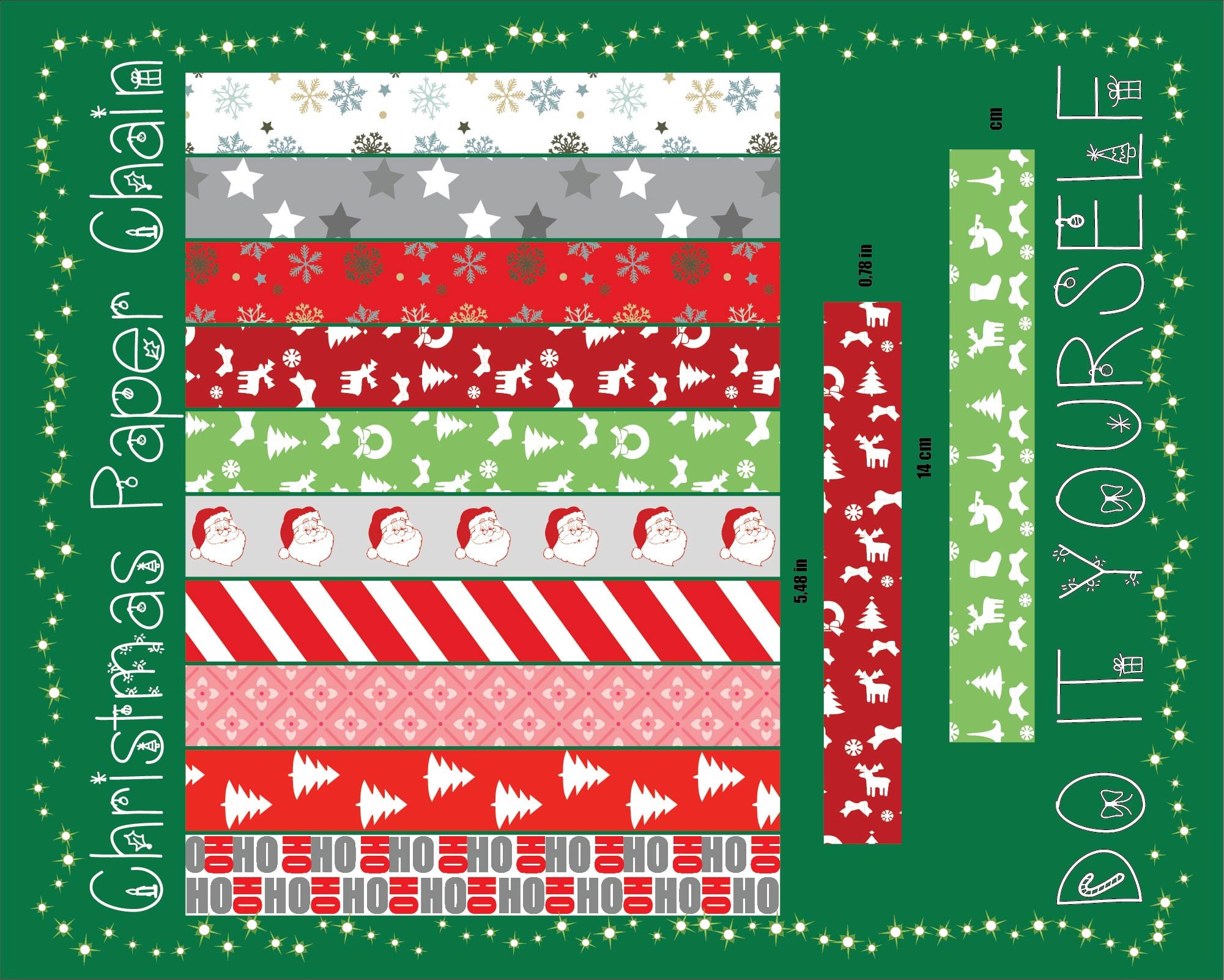 Printable Christmas Paper Chains Downloadable Paper Chains Merry