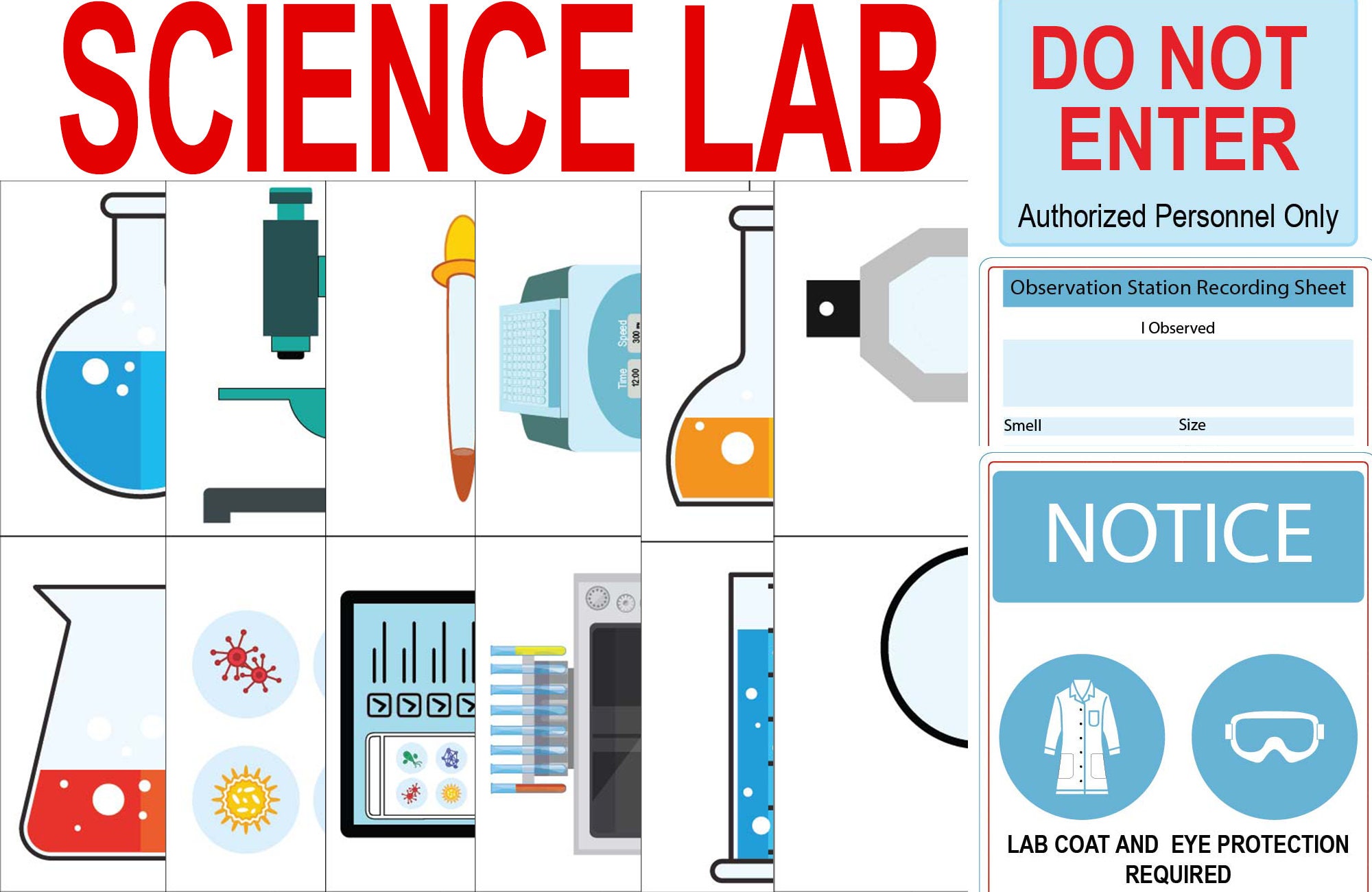Science Lab Role Play Set Science Lab Coloring Set Science Etsy