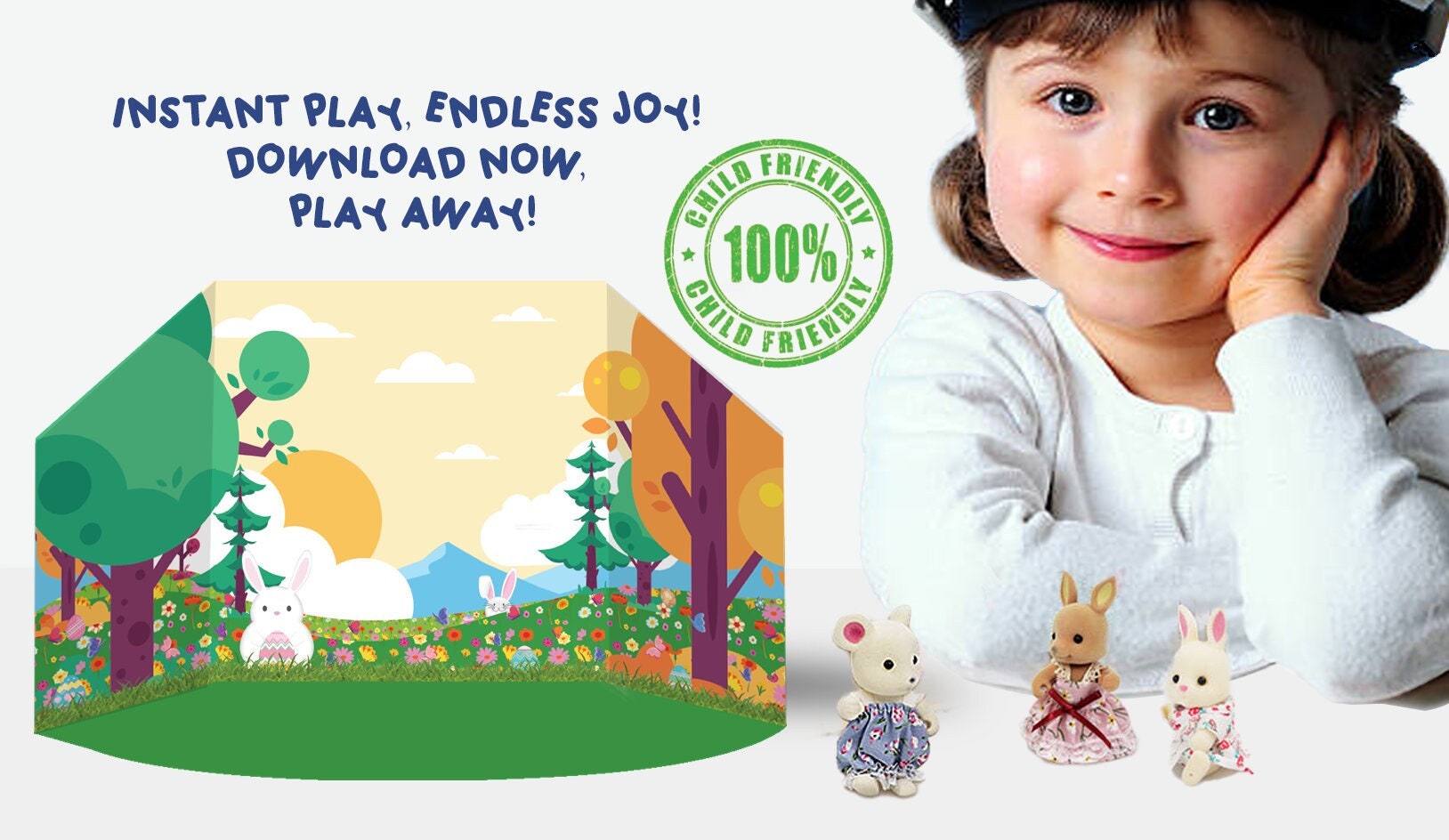Easter Paper Dollhouse, Spring Background Scenes, Printable Activity ...