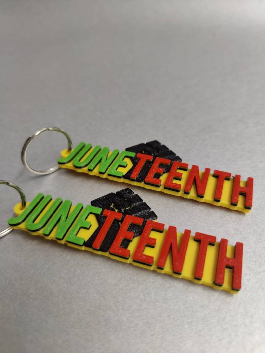 Juneteenth Keychain: Pan African Flag Colors, Black Power Fist - Etsy