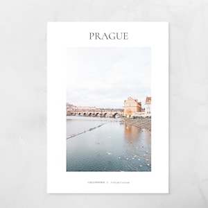 Prag | Tschechische Republik Fotodruck | Karlsbrücke | | Reiseplakat | Wandkunst | Koordinaten Poster | Fotoausdruck