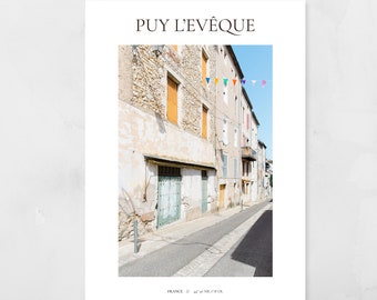 Puy L'evêque | South of France | Streets of French village | photography print | travel poster and wall art | digital download