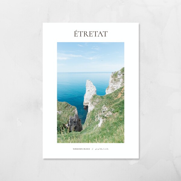 Etretat, france photography print - travel poster and wall art - digital download