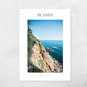 Küste von Blanes, Touristische Stadt in Spanien Costa Brava, Fotografie Druck - Reiseposter und Wandkunst