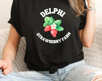 Camiseta de la Granja de Fresas de Delfos - Camiseta de Percy Jackson - CHB - Campamento Mestizo - Dioses Griegos - Camiseta de Fresas de Delfos - Camiseta de Semidiós Bookish