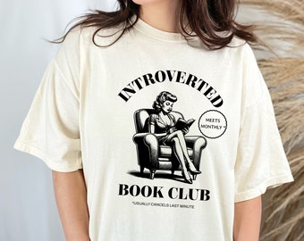 Introvertiertes Buch Club Komfort Farben TShirt | Retro Bookish Geschenk für Buchliebhaber | Lustiger Anti-Sozialer Buchklub | Leser Geschenk für Booktrovert