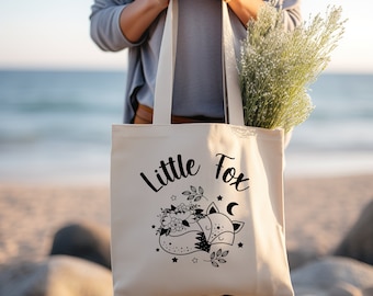 Little Fox Cute Tote Bag | Once upon a Broken Heart | Stephanie Garber | OUABH | Booktok Bookish Merch  | Library Bag Gift