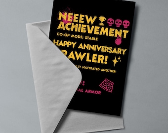 Dungeon Crawler Carl | New Achievement Happy Jubiläum Karte | DCC Geschenk | Matt Dinniman LitRPG | Digitale Karte für Bücherwurm | Zuhause ausdrucken