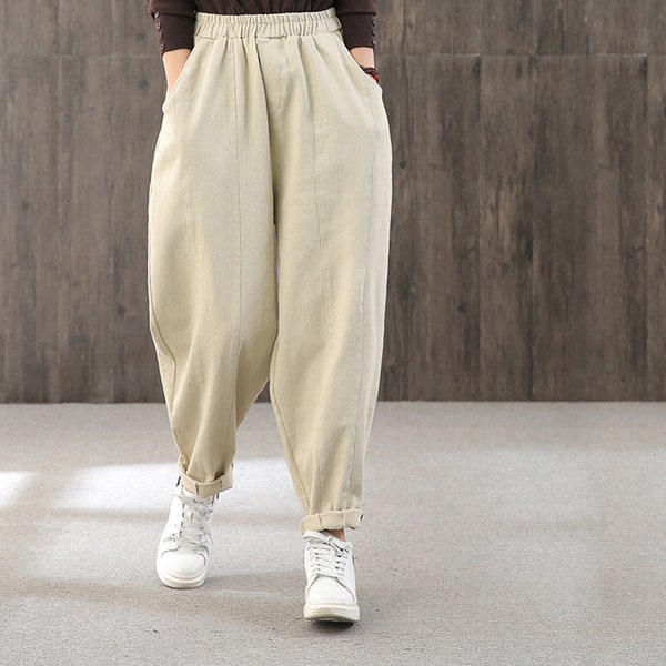 Large size high waist casual pants,loose large size straight pants,spring elastic waist pants,oversize women's pants,Black Straight pants