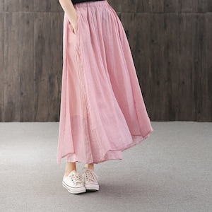 Summer Solid Color Loose Linen Elastic Waist Women's Pants, Summer Gifts for Women image 5