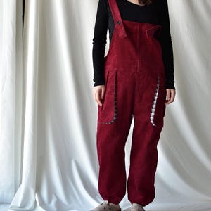 Plus Size Corduroy Overalls: Retro Relaxed Fit Dungarees