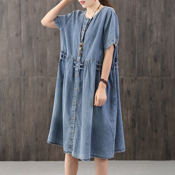 relaxed fit denim dress Sassy Shortcake Denim Doll Dress