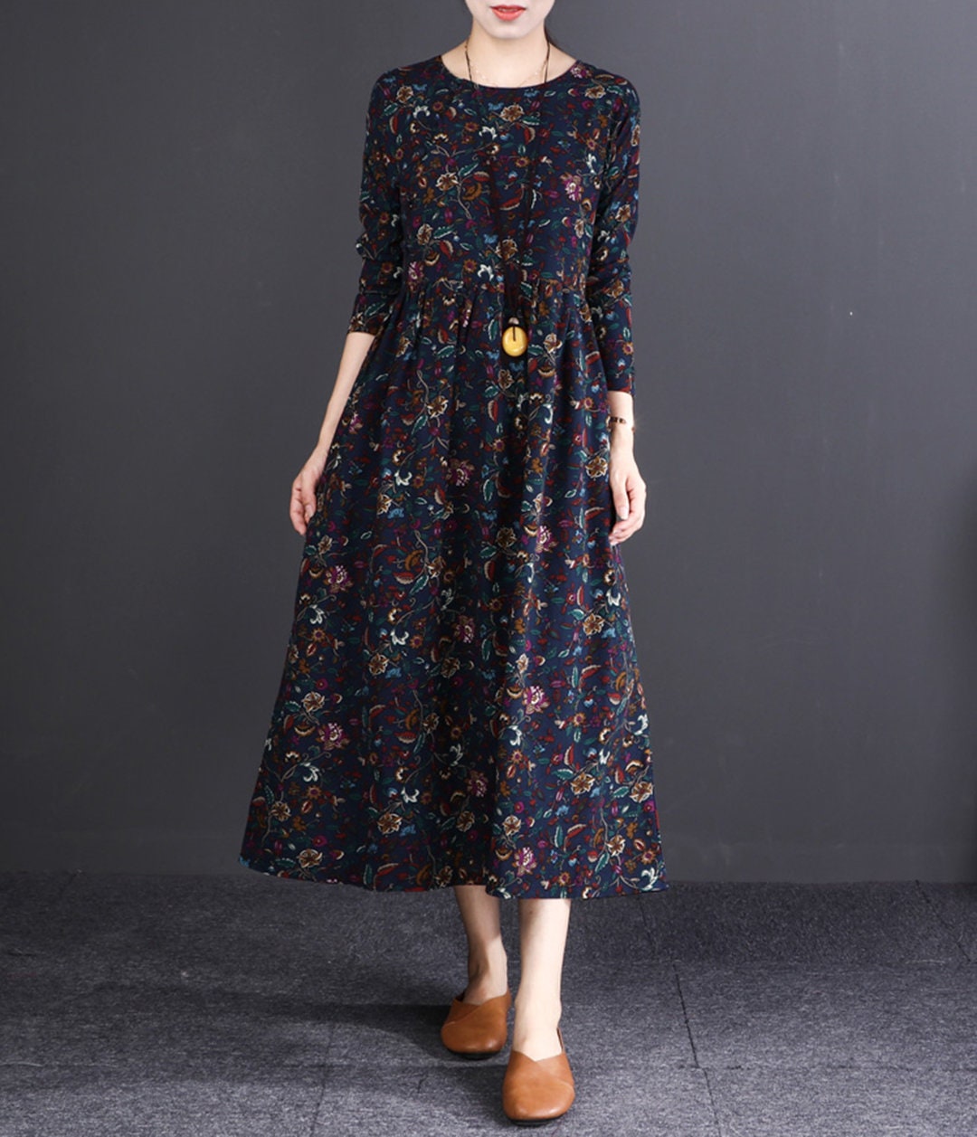 90s Vintage Printed Cotton and Midi Dresswomen's Dress - Etsy