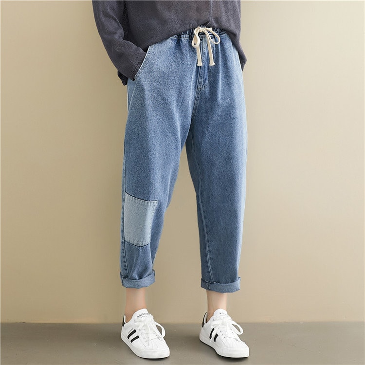 Autumn Arrival: High Elastic Waist Embroidered Plus Size