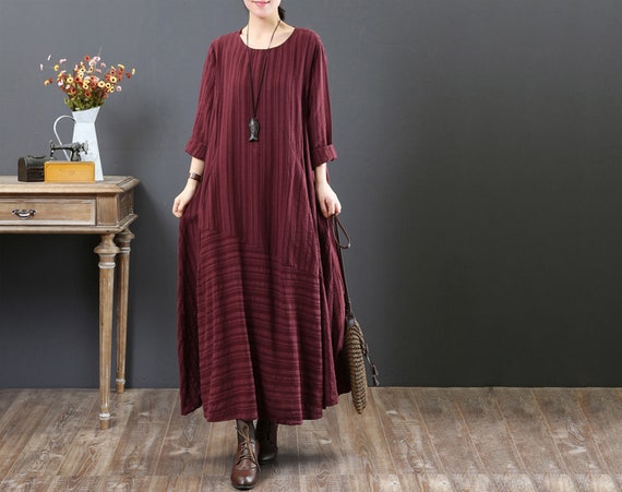 Verticaal gestreepte jurk sale