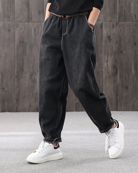 Literary Loose Casual Straight Pants,tooling Jeans Women