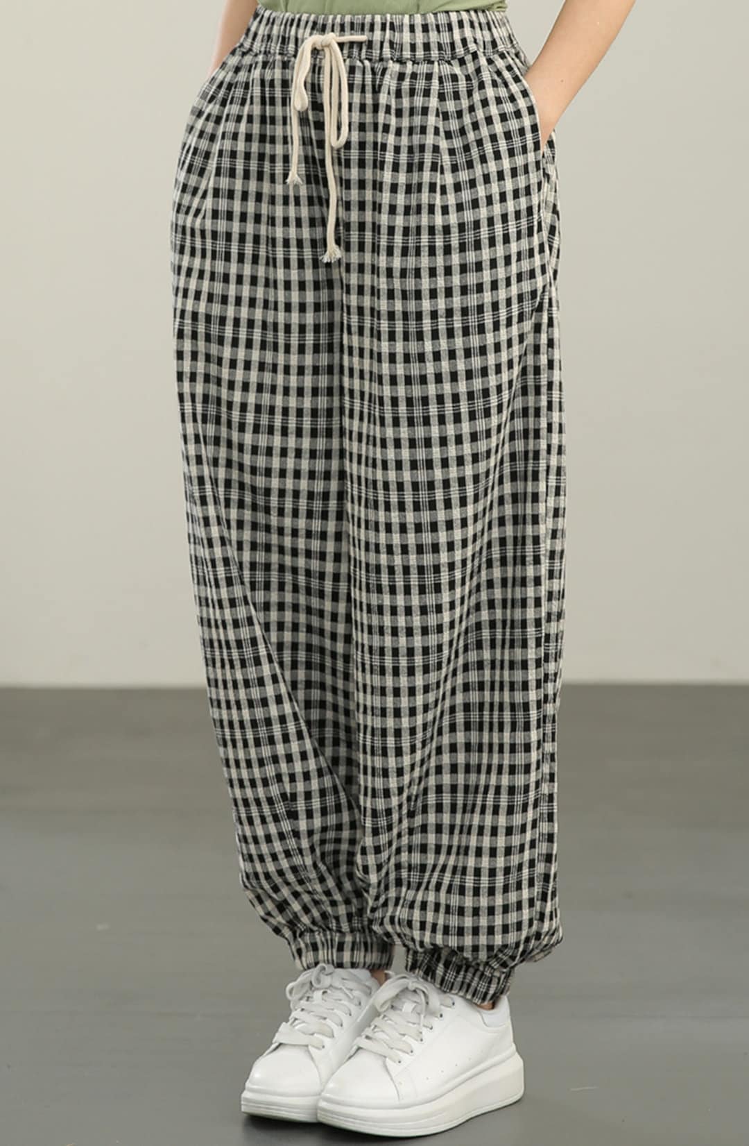 パンツ Lee plaid cotton 2tuck trousers pants Lee Plaid Pants - Etsy