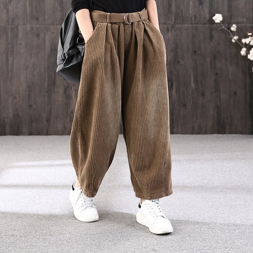 Women's Overallscorduroy Casual Pants Vintage Loose - Etsy