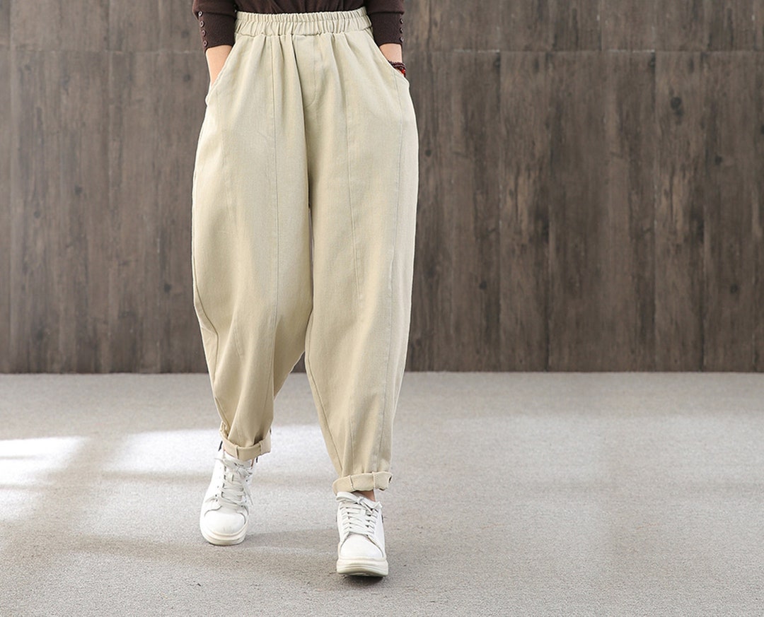 Large Size High Waist Casual Pants,loose Large Size Straight Pants ...