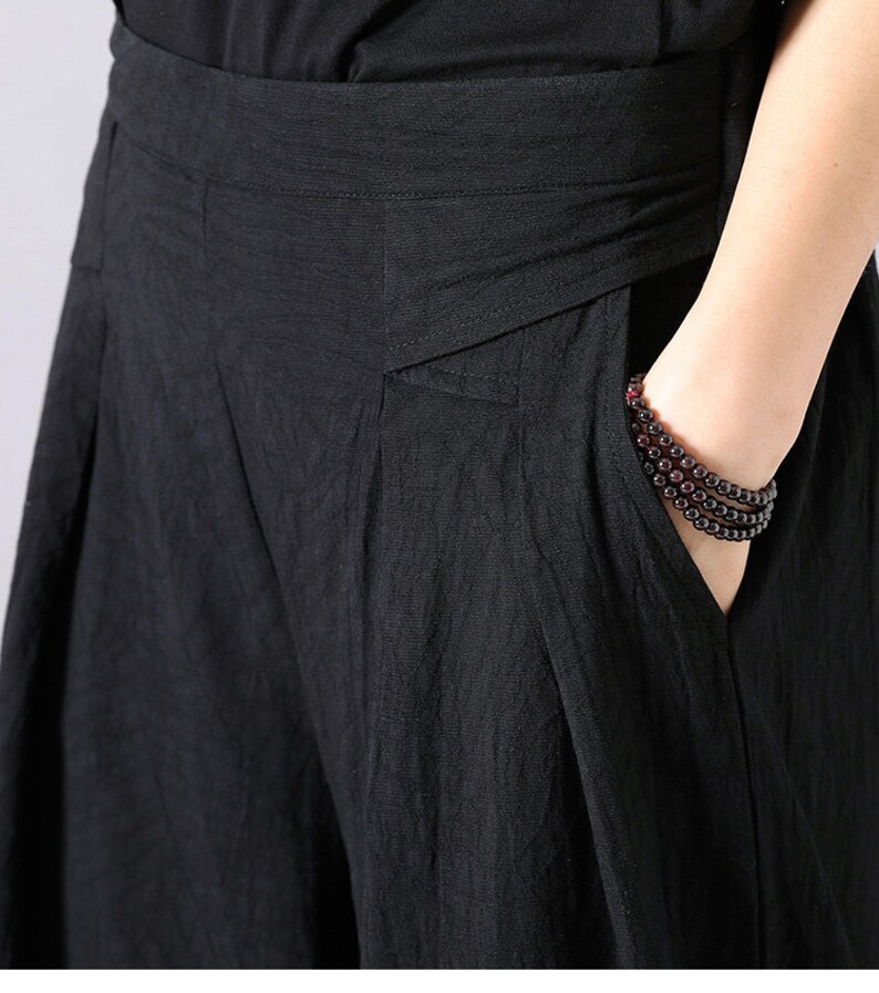 Women's linen pants embroidered pants large size pants Etsy