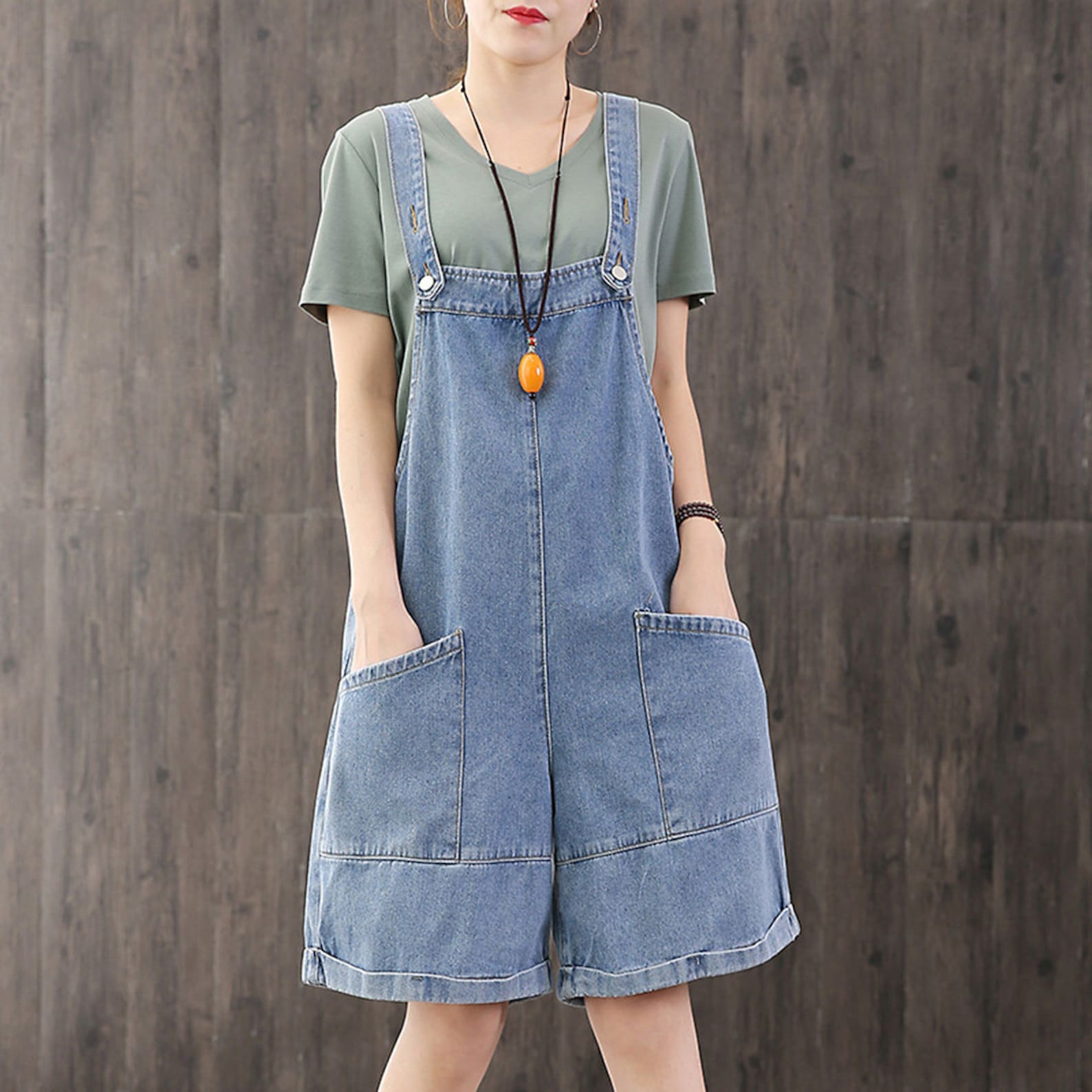 Blue Overallswomen Casual Denim Overalls Cotton Jumpsuits Bib Etsy