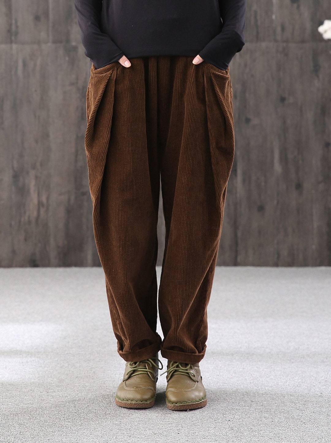 Autumn Retro Loose Pantswomen's Corduroy Harem - Etsy