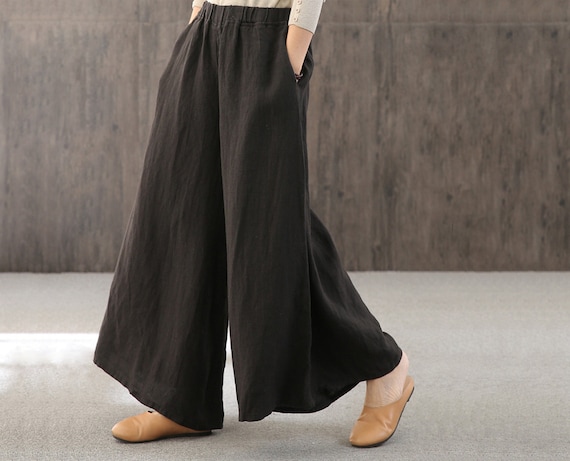 Womens Pants,plus Size Pants,cotton Pants,wide Leg Pants,elastic